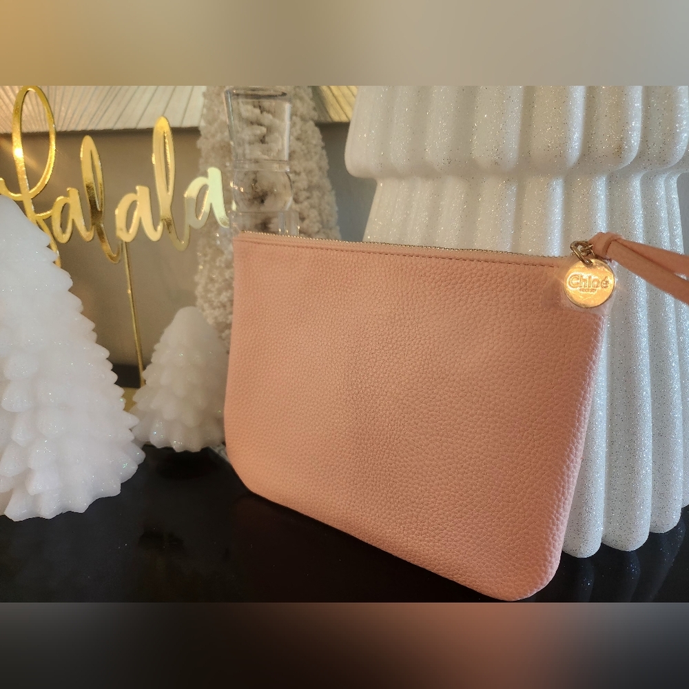 Chloe Pink Pouch Clutch Cosmetic bag. NEW